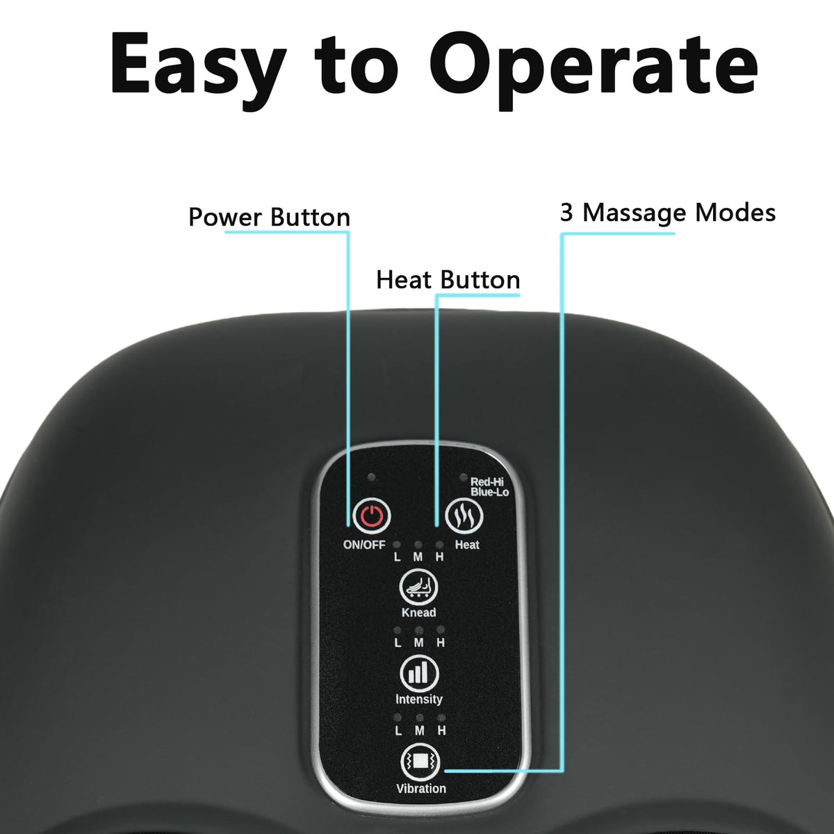 cotsoco Shiatsu Foot Massager with Heat, Deep Kneading Therapy Air Compression, Foot Massage Improve Blood Circulation Feet Massager Wellness Soothing Pain Relief, Gifts for Men Women