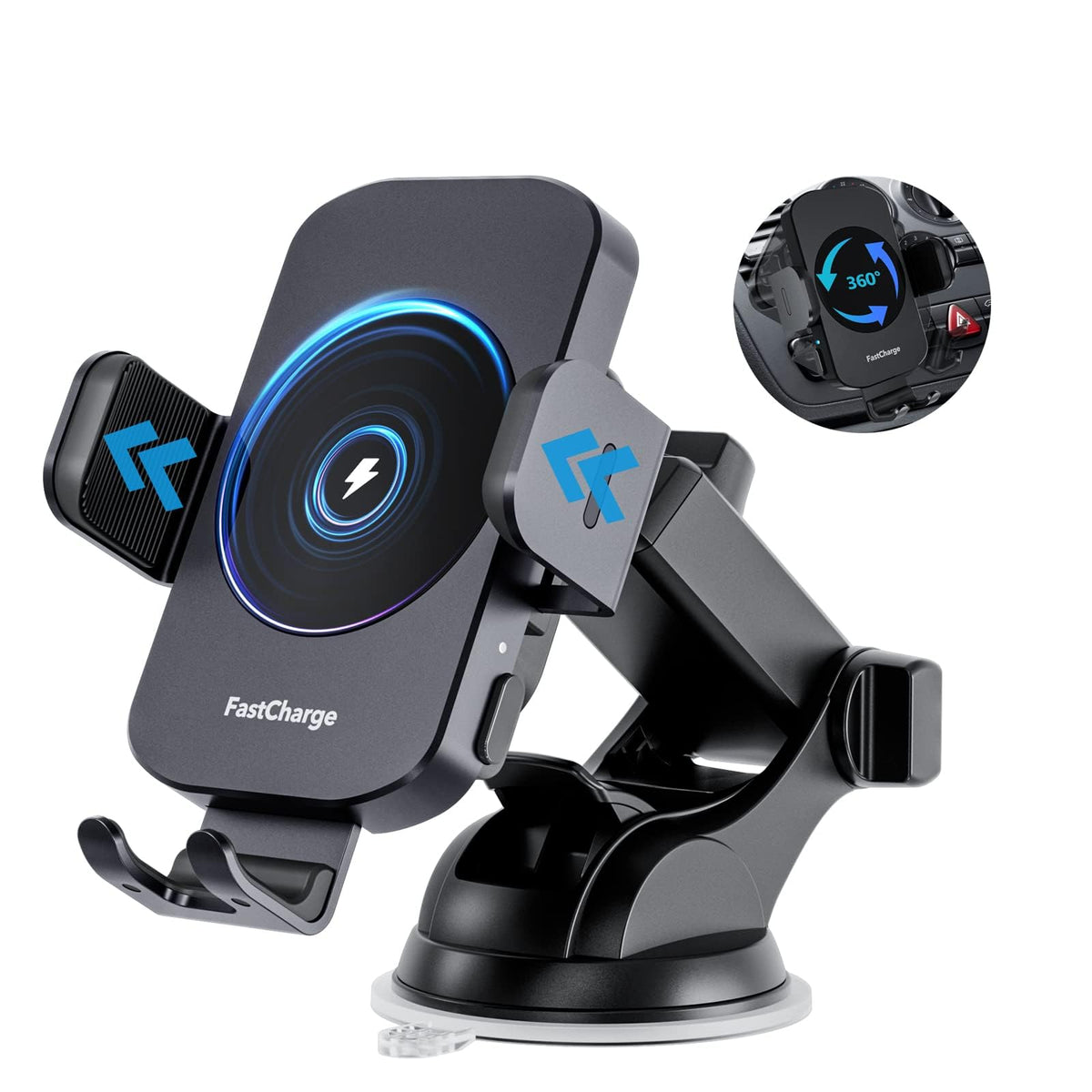 Wireless Car Charger, Fast Charging 15W Auto Clamping Car Charger Phone Holder Phone Mount for iPhone15 14 13 12 11 Pro Max Xs, Samsung Galaxy S23 Ultra S22 S21 S20 S10+ Note 9, etc