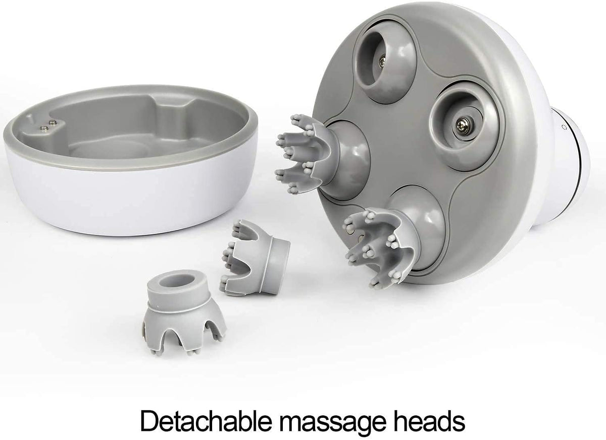 Electric Scalp Head Massager, Waterproof Massager with 4 Heads 84 Nodes for Hair Growth and Stress Release Massage-white