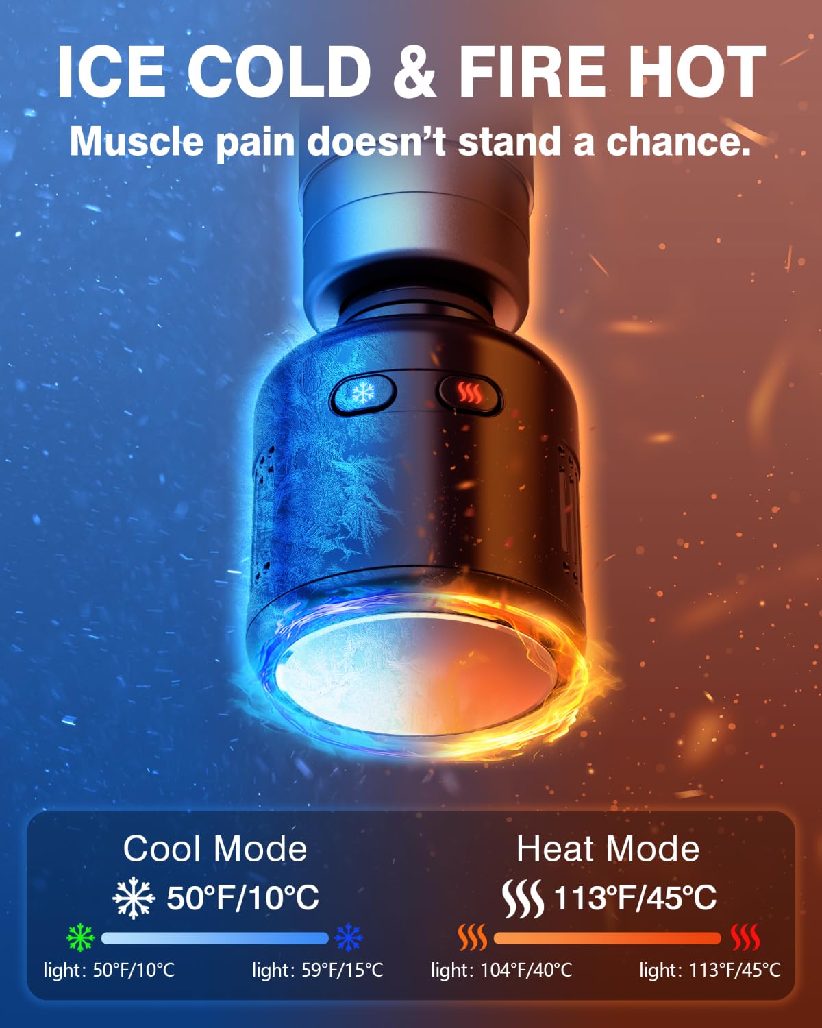 cotsoco Mini Massage Gun with Heat and Cold Therapy, Full-Metal Handheld Electric Massager Deep Tissue for Body Muscle Pain Relief, Silent Portable Percussion Massage Gun, Fathers Day Dad Gifts