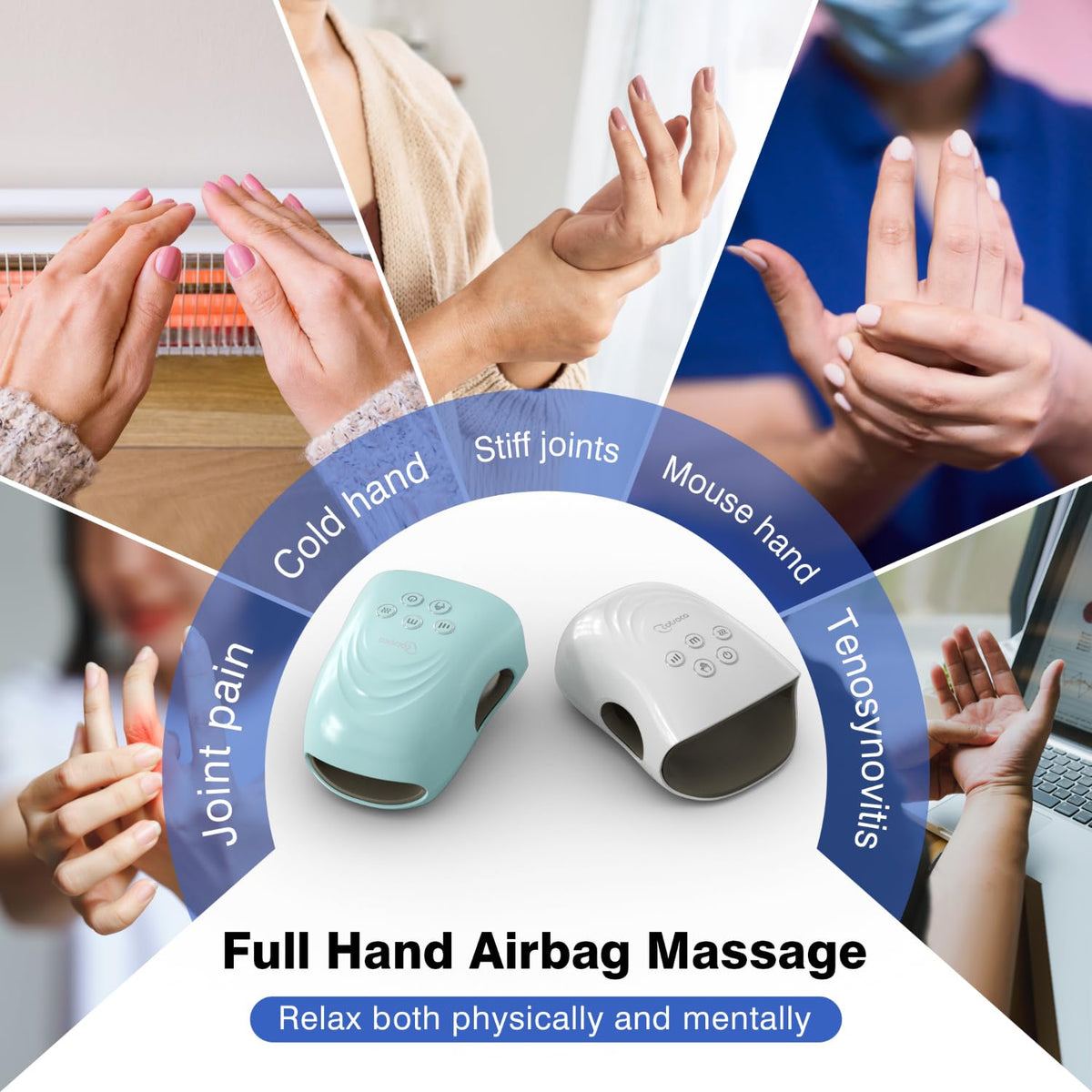 cotsoco Upgraded Hand Massager with Heat & Compression for Carpal Tunnel