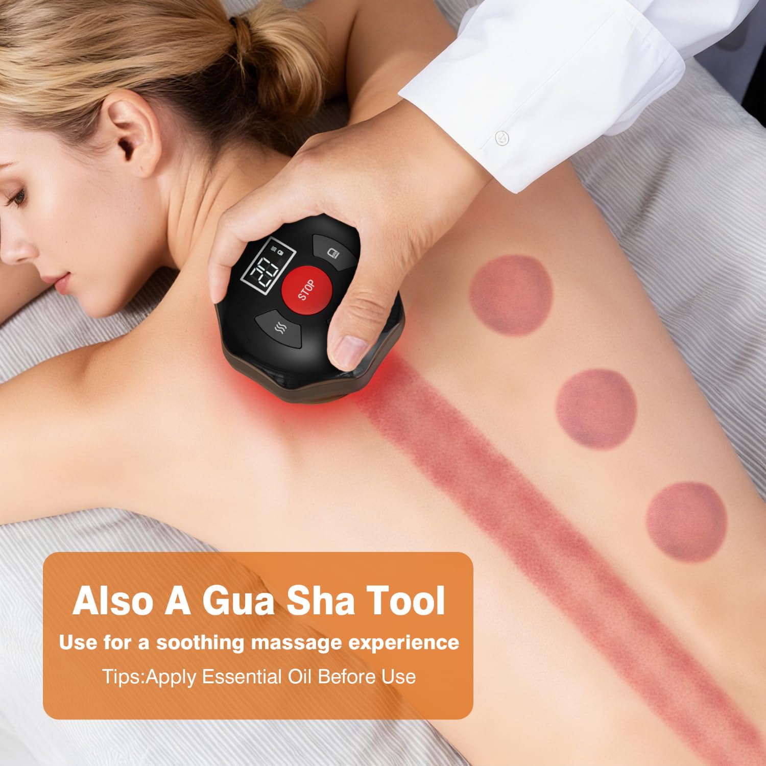 cotsoco Original 5-in-1 Cupping Kit for Massage Therapy, 20 Suction Levels & 12 Heat Settings for Muscle Relaxation and Tension, with Red Light & Heat Function, Gifts for Women, Men - 1 Pcs