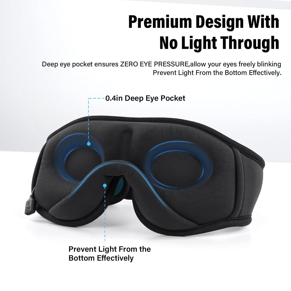 Sleep Mask with Bluetooth Headphones, 3D Sleep Mask Wireless Music Eye Mask for Sleeping Side/Back Sleepers Sleep Headphones Gift (Turquoise)