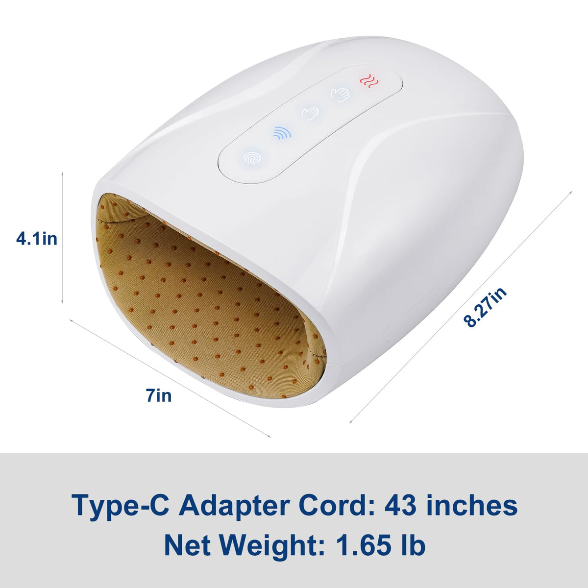 Electric Hand Massager /3 Levels Therapy/ Cordless with Heat and Compression