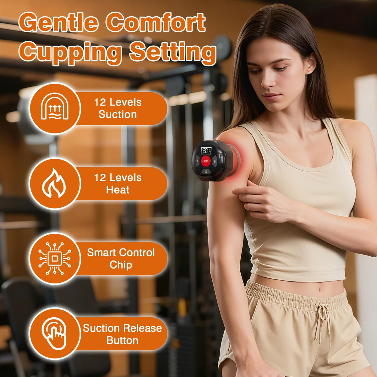 cotsoco Original 5-in-1 Cupping Kit for Massage Therapy, 20 Suction Levels & 12 Heat Settings for Muscle Relaxation and Tension, with Red Light & Heat Function, Gifts for Women, Men - 1 Pcs