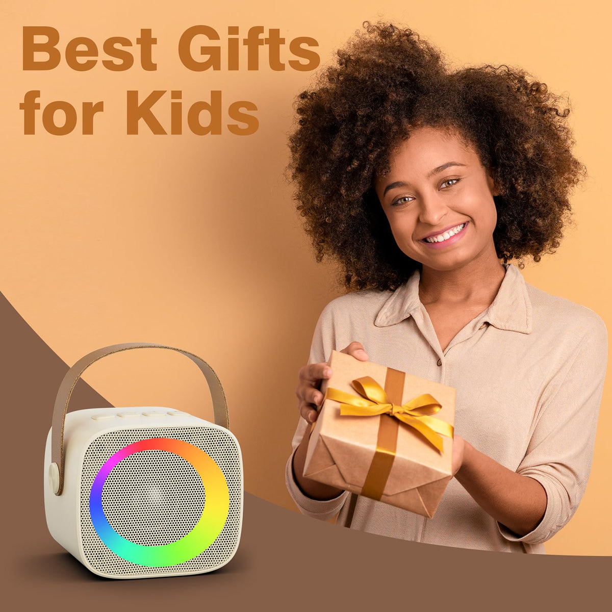 Wireless Portable Bluetooth Karaoke Machine for Kids Adults(off-White)
