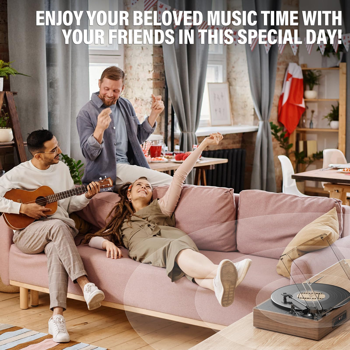Digitnow Record Player – Vinyl Player with Bluetooth & Speakers