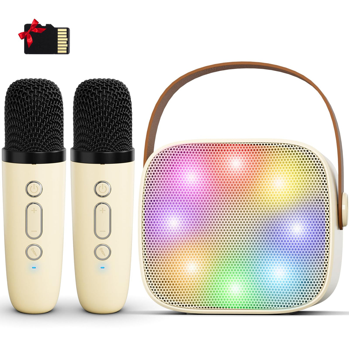 Wireless Portable Bluetooth Karaoke Machine for Kids Adults(off-White)