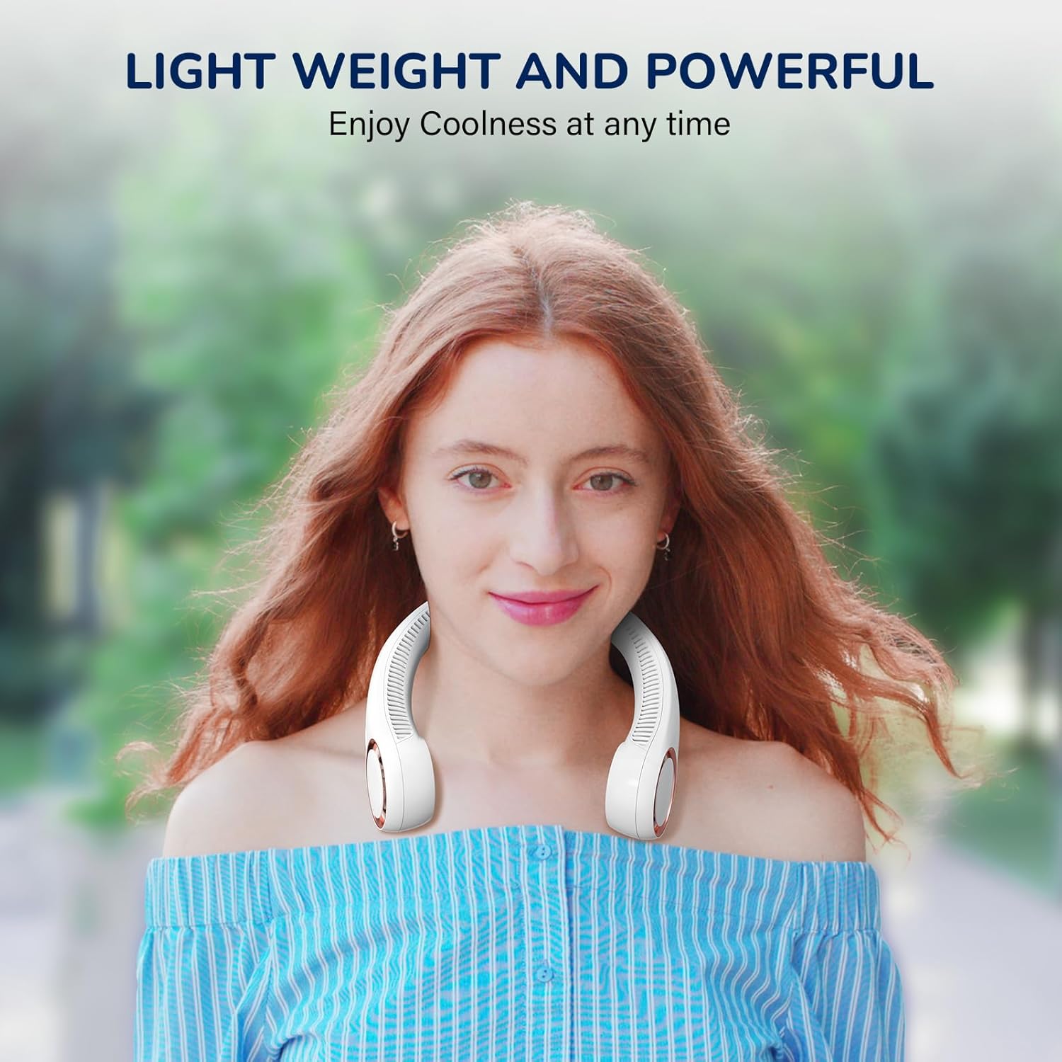 Morelax Neck Fan, Portable Neck Fan,Hands Free Bladeless Mini Fan with 360°Cooling Airflow, 3 Speeds Adjustable,Ultra Quiet Wearable, Suitable for Indoor Outdoor Travel Sports (White)