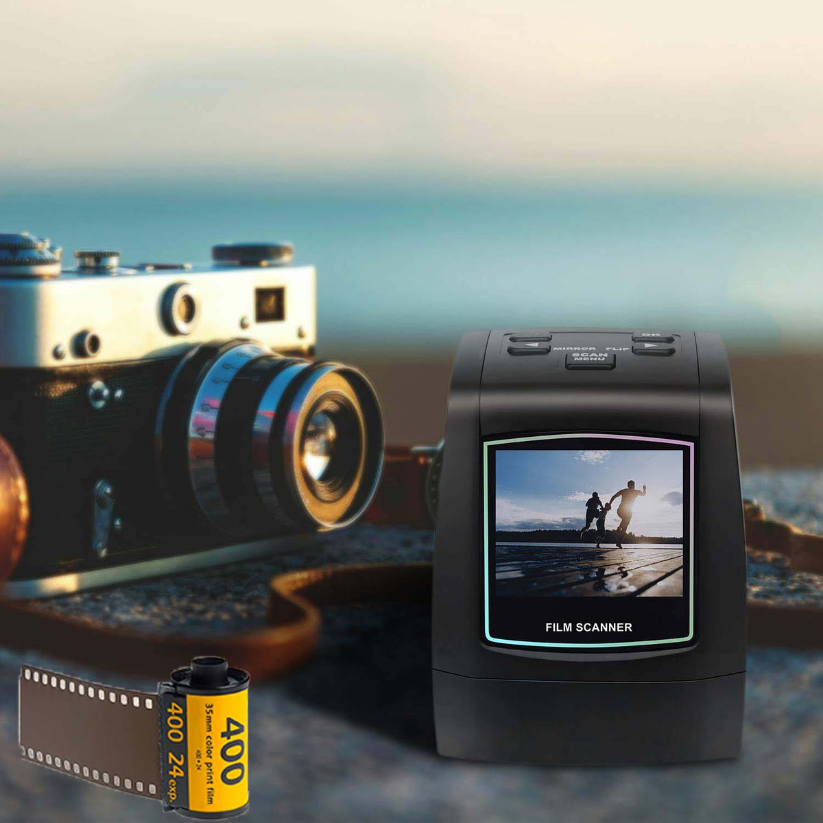 DIGITNOW 22MP All-in-1 Film & Slide Scanner, Converts 35mm 135 110 126 and Super 8 Films/Slides/Negatives to Digital JPG Photos, Built-in 128MB Memory, 2.4 LCD Screen