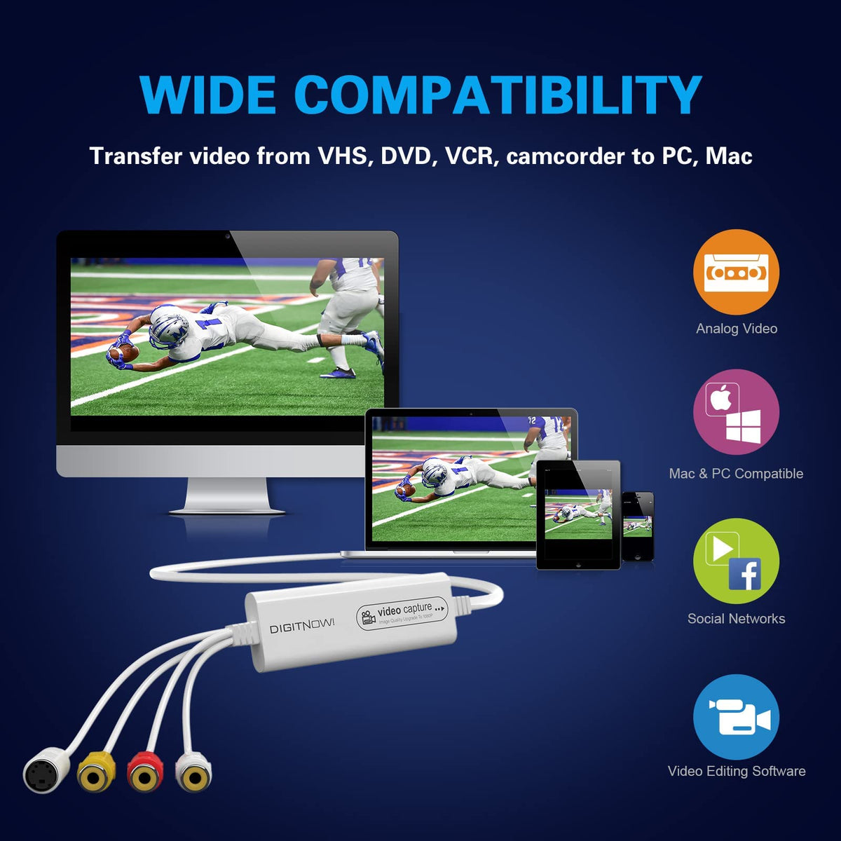 Digitnow VHS To Digital Converter – USB Video Capture Card