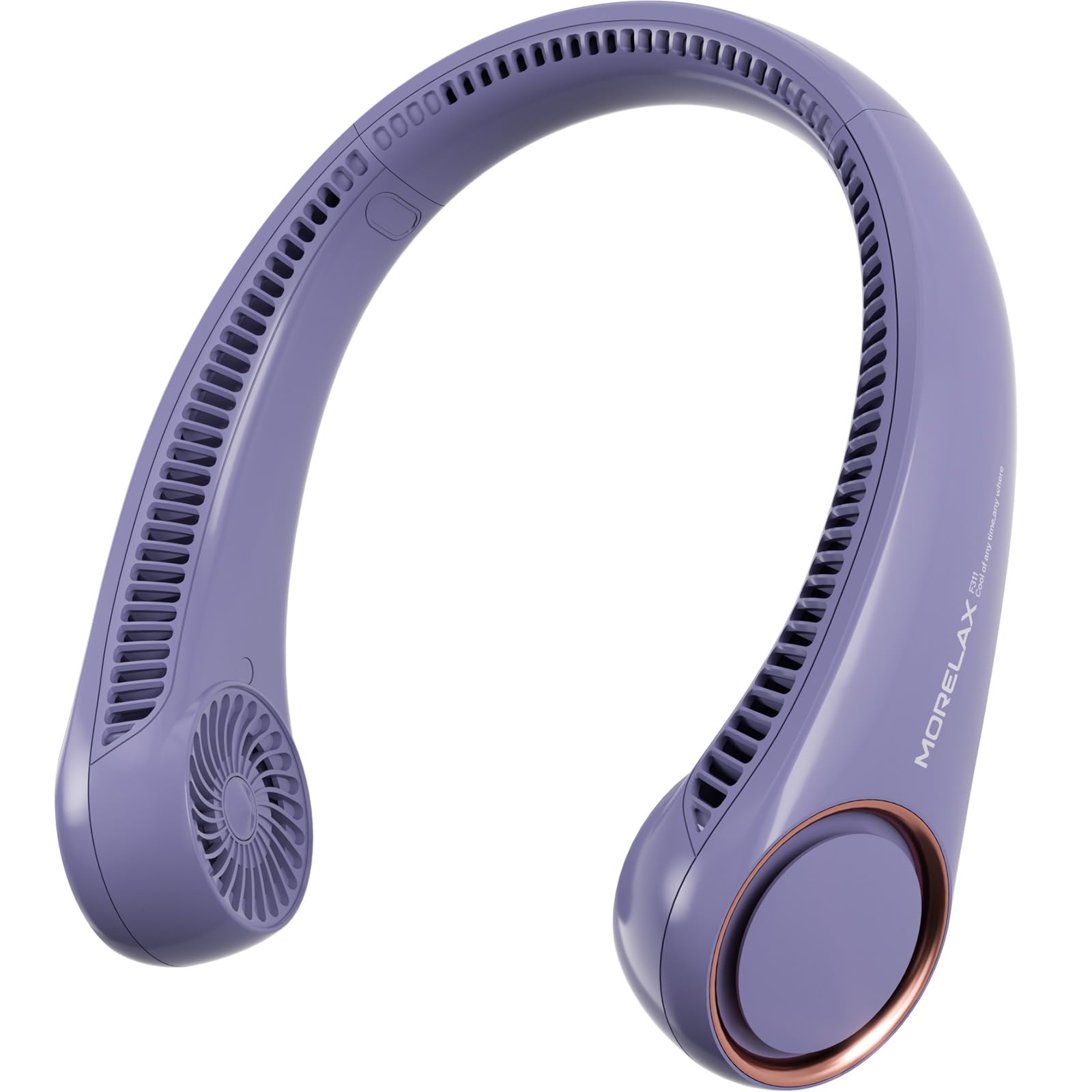 Morelax Neck Fan, USB Rechargeable Personal Fan,Hand Free Bladeless Portable Fans,4000 mAh, 3 Speeds,72 Air Faster softer 360° Cooling,Gift Suitable for Home, Office, Travel, Sports Purple