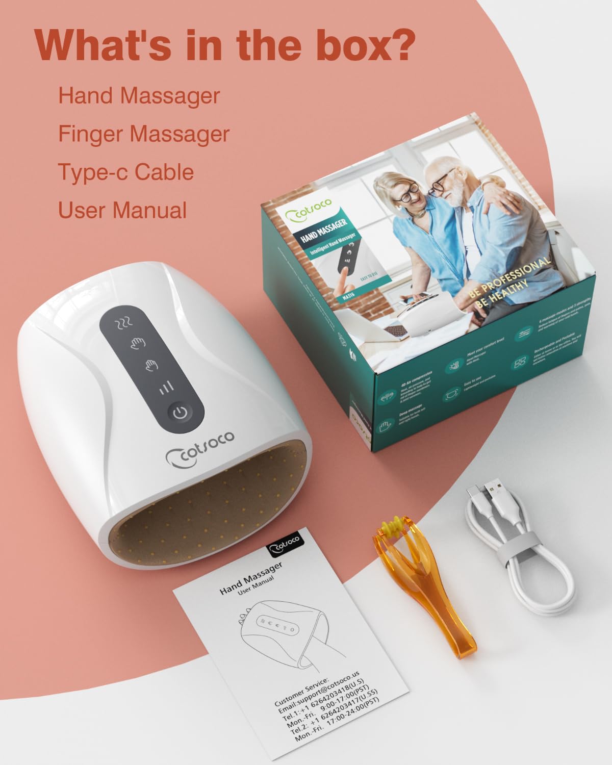 cotsoco Hand Massager with Heat and Compression Birthday Gifts for Women