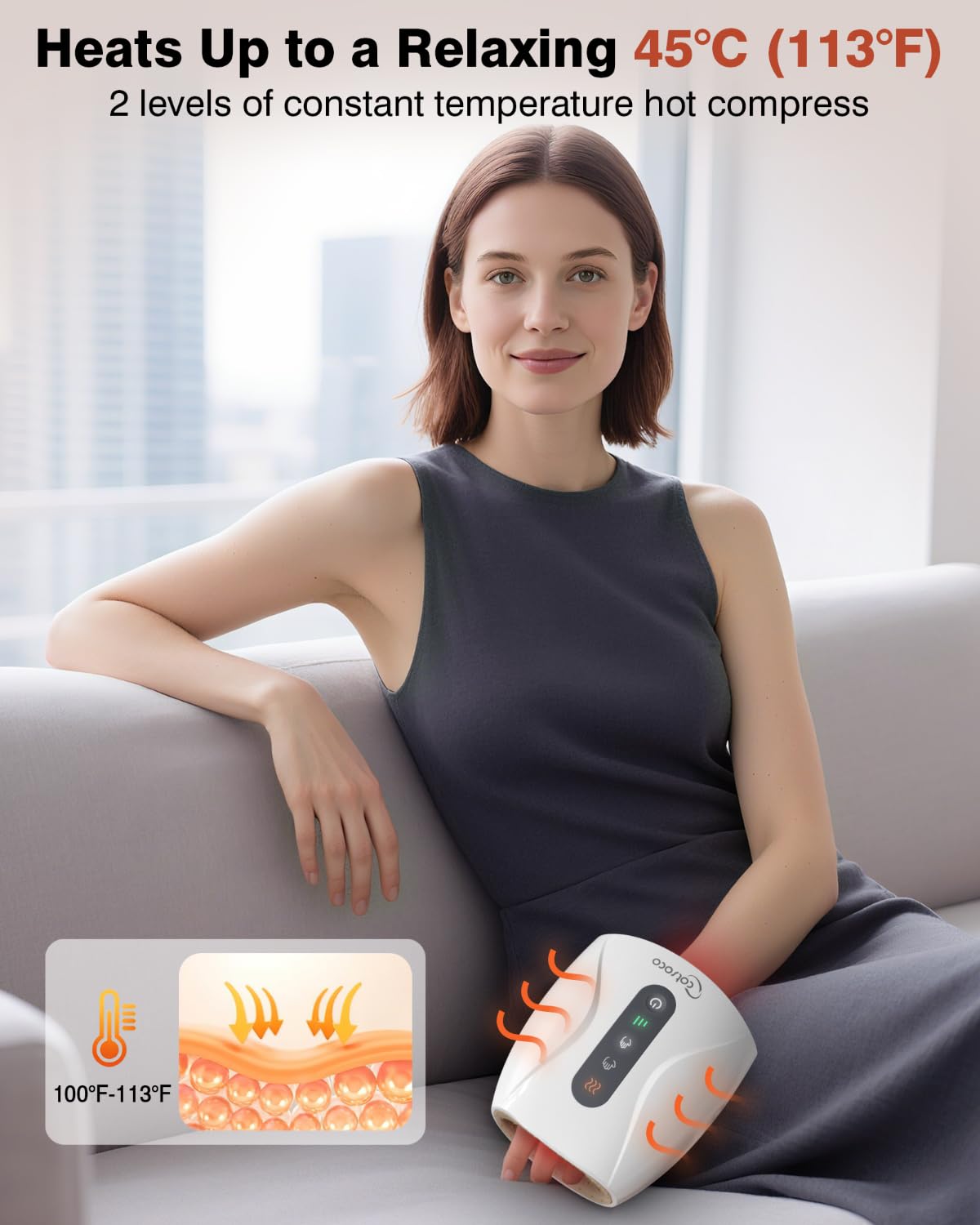 cotsoco Hand Massager with Heat and Compression Birthday Gifts for Women