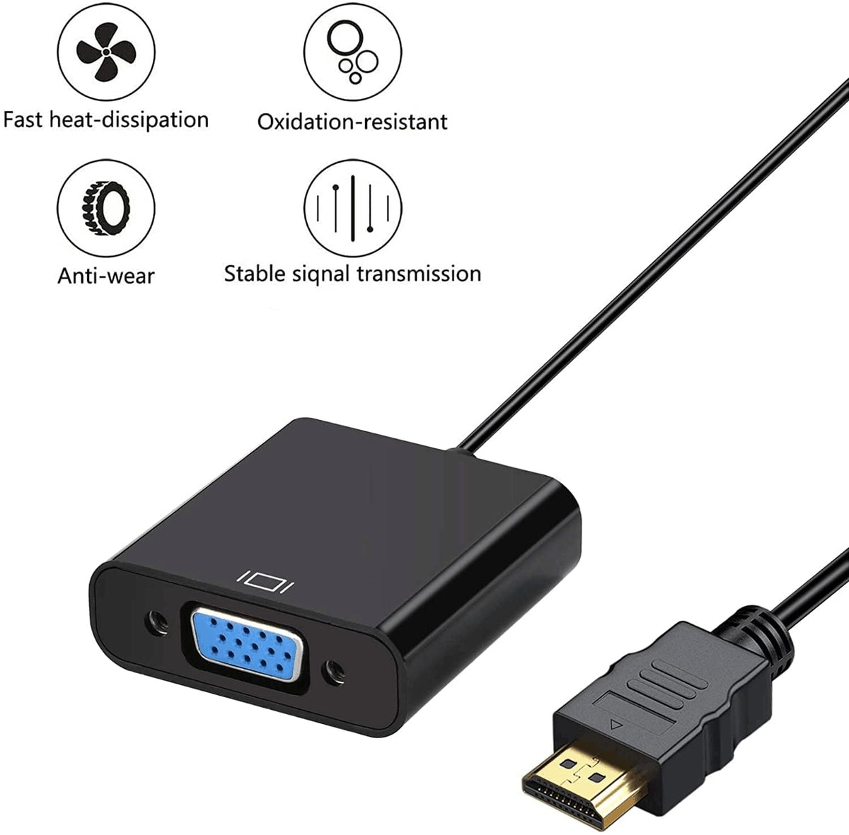 HDMI to VGA Adapter 20 Pack, Gold-Plated Connector(Male to Female)