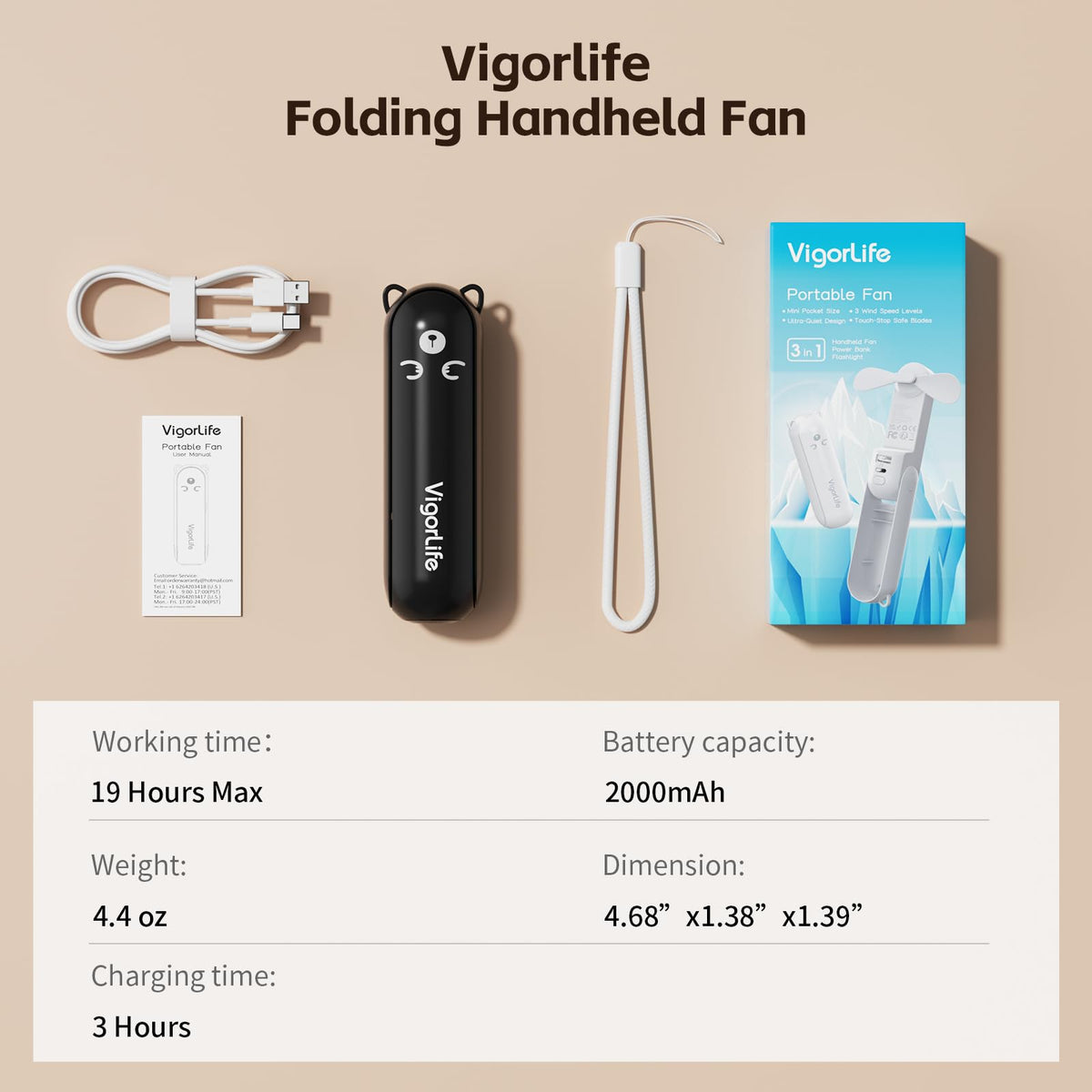 Morelax Portable Fan, Mini Handheld Fan with Power Bank, Cute USB Rechargeable Pocket Fan, Foldable Small Cooling Fan with LED Light, Personal Travel Fan,Summer,Beach Essentials,Summer Gift for Women