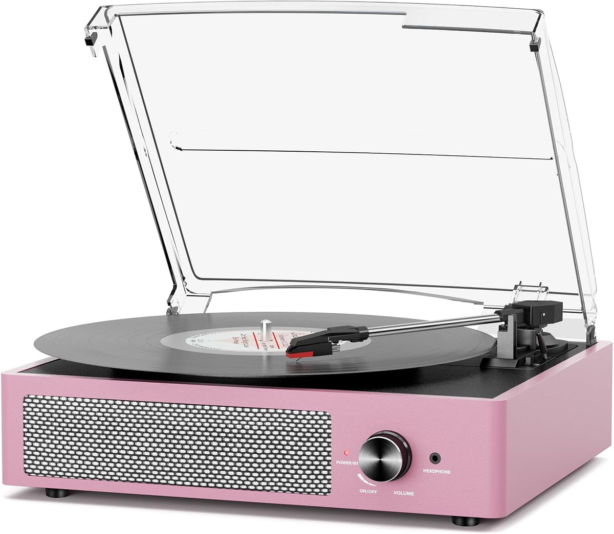 Digitnow Vinyl Player – Bluetooth Record Player with Speakers Pink