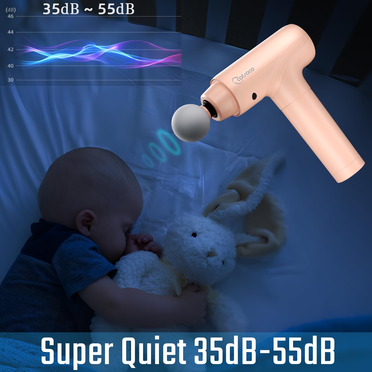 cotsoco Massage Gun Deep Tissue, Muscle Massage Gun Back Massager for Pain Relief, 20 Speeds Handheld Electric Massager Tool with Silent Brushless Motor, Suitable for Gym Office Home Travel-pink