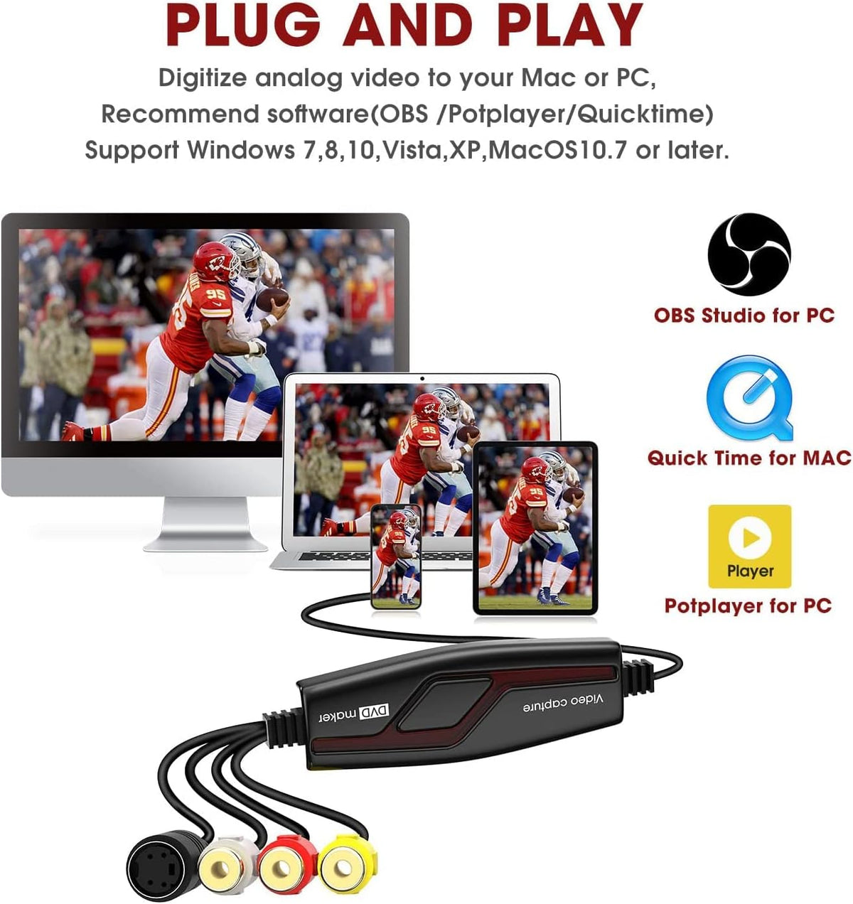 Digitnow VHS To Digital Converter – USB Video Grabber For PC Users