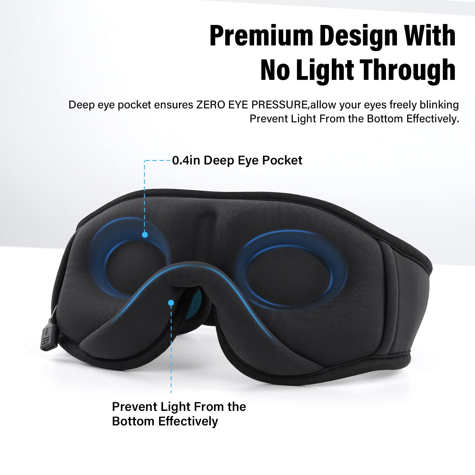 Sleep Mask with Bluetooth Headphones, 3D Sleep Mask Wireless Music Eye Mask for Sleeping Side/Back Sleepers Sleep Headphones Gift (Turquoise)