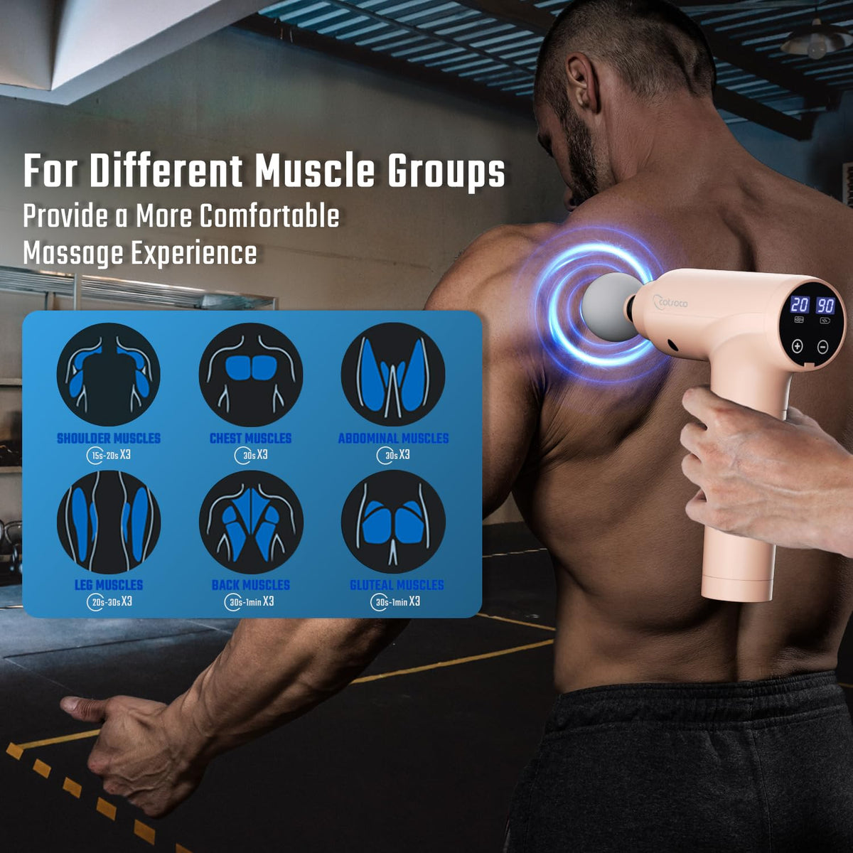 cotsoco Massage Gun Deep Tissue, Muscle Massage Gun Back Massager for Pain Relief, 20 Speeds Handheld Electric Massager Tool with Silent Brushless Motor, Suitable for Gym Office Home Travel-pink
