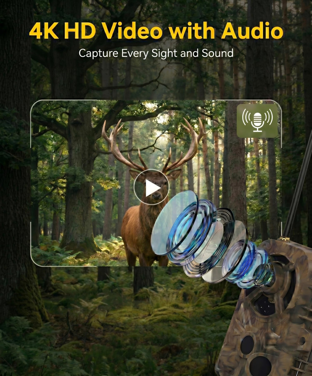 Digitgarden WiFi Trail Camera 4K 48MP, Night Vision Game Camera for Wildlife Hunting, 0.1s Trigger IP66 Waterproof (32GB Card Included)