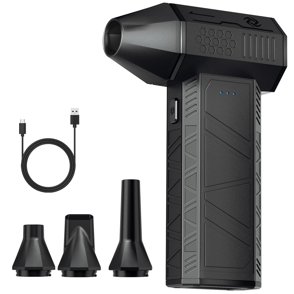 Compressed Air Duster - Electric Air Duster Super Power 130000RPM, 3-Gear Adjustable Mini Duster Blower with Fast Charging, Air Duster Rechargeable for Computer, Keyboard Cleaner, House, Outdoor, Car