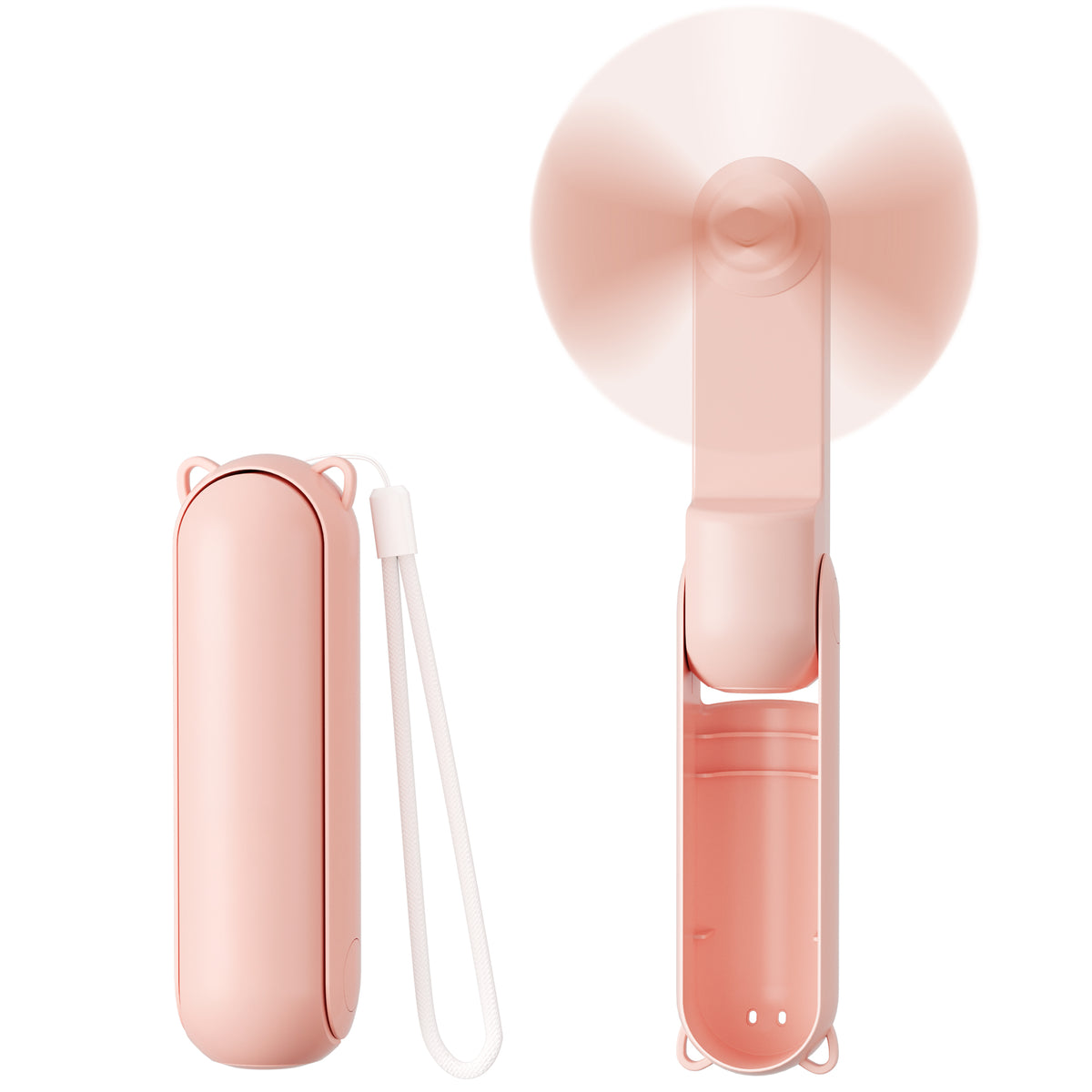 Portable Fan, Mini Handheld Fan with Power Bank, Cute USB Rechargeable Pocket Fan, Foldable Small Cooling Fan with LED Light, Personal Travel Fan,Summer,Beach Essentials,Summer Gift for Women