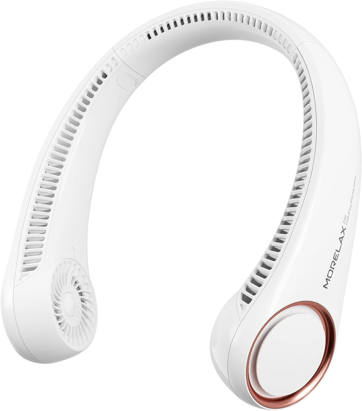 Morelax Neck Fan, Portable Neck Fan,Hands Free Bladeless Mini Fan with 360°Cooling Airflow, 3 Speeds Adjustable,Ultra Quiet Wearable, Suitable for Indoor Outdoor Travel Sports (White)