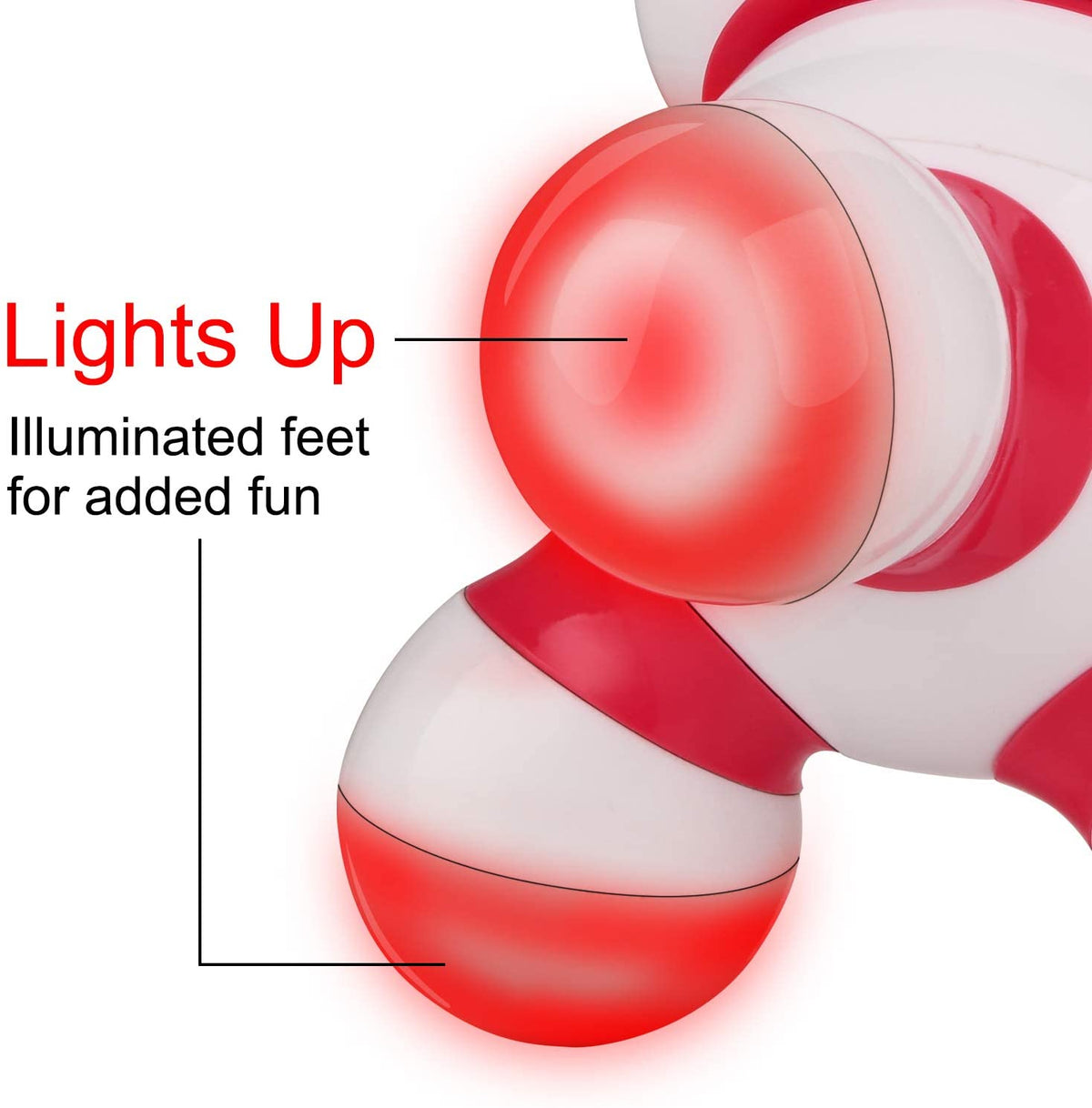 Mini Vibrating Body Massager with LED Light for Hand Head Neck(Red)