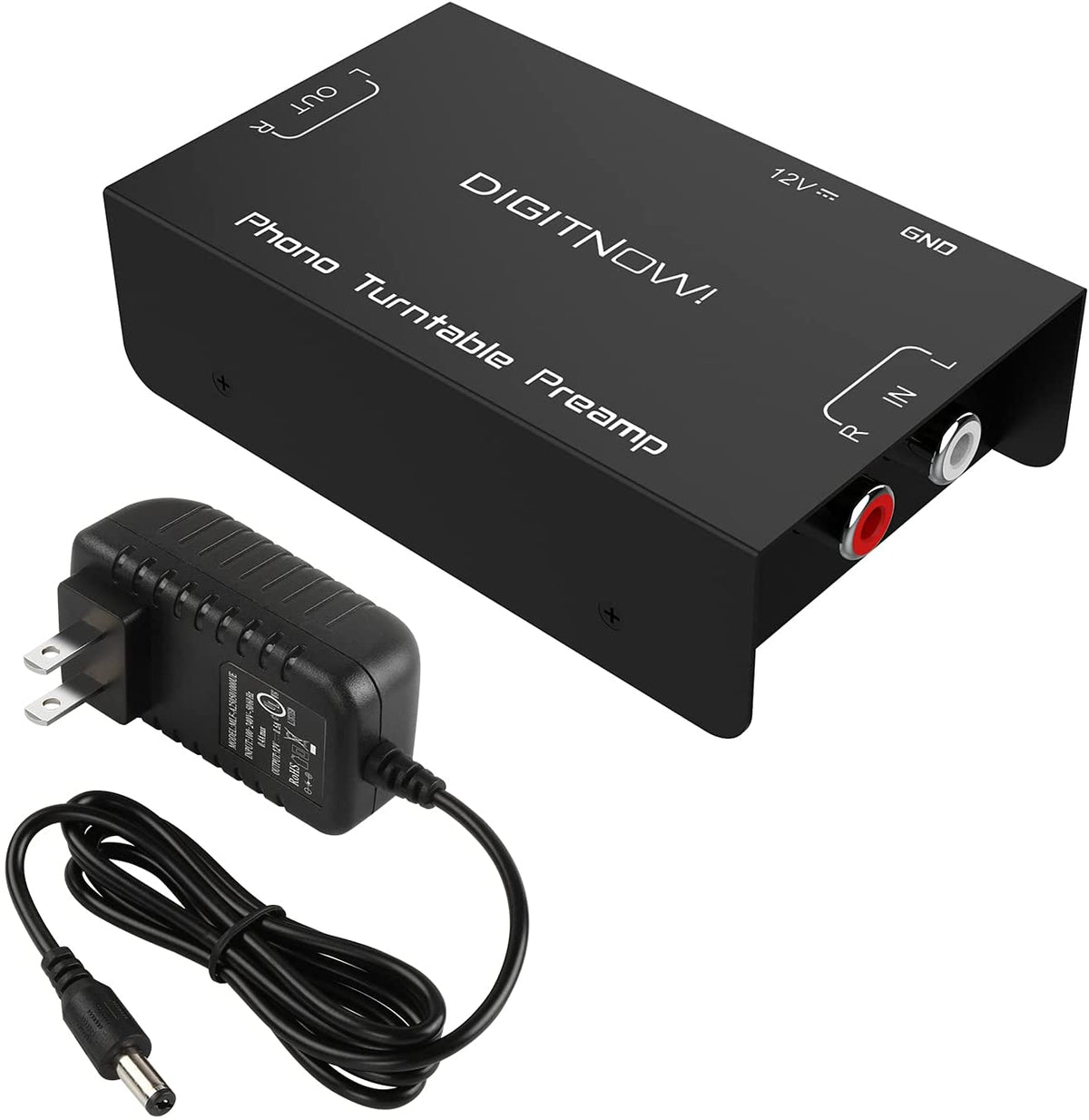 Phono Preamp for Turntable Record Play with 12 Volt DC Adapter-Black