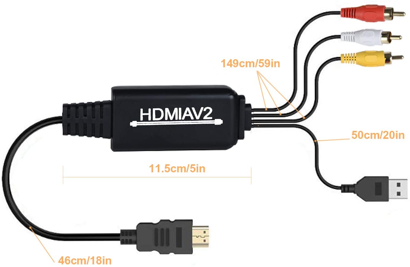 Digitnow VHS To Digital Converter – RCA Cable Adapter For TV/AV Use