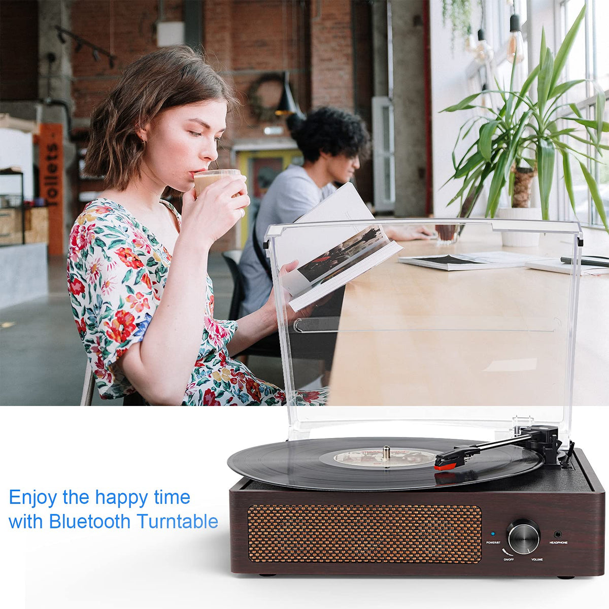 Digitnow Bluetooth Record Player – Vinyl Player with Speakers