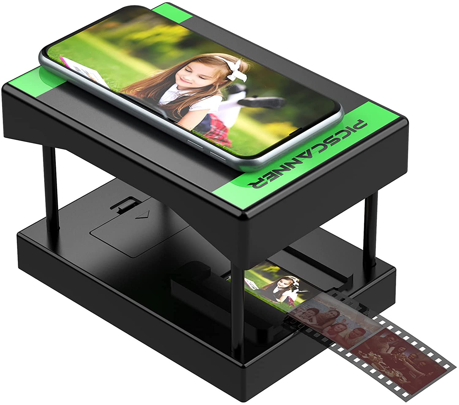 Mobile Film and Slide Scanner Converts 35mm Slides & Negatives into Digital Photos with Your Smartphone Camera(Black)